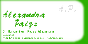 alexandra paizs business card